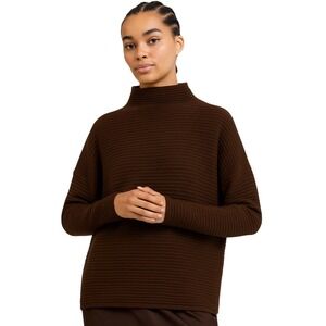 French Connection Chocolate Long‎ Sleeve High Neck Sweater Ribbed Medium